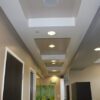 Hallway and ceiling of a dentist office.